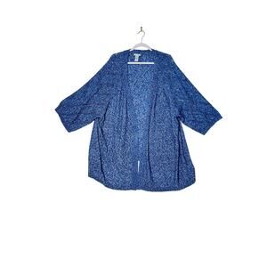 Catherines size 2X cardigan blue open front light weight short sleeve career